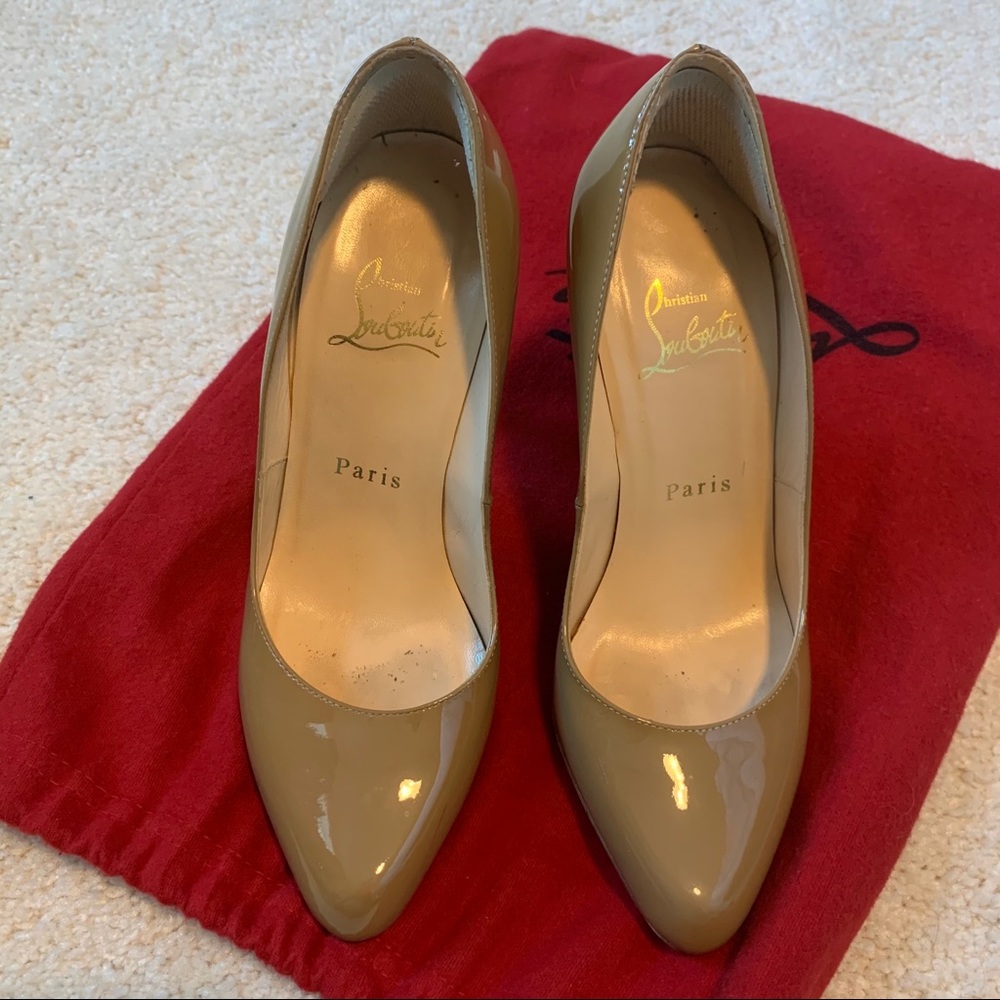 Christian louboutin heel camel size 35.5
